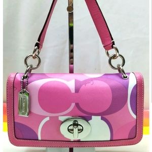 Barbie-Approved Coach Signature Pink Scarf Print Clutch / Wristlet